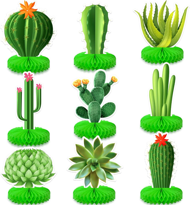 KatchOn, Pack of 9 Cactus Centerpieces for Party - Fiesta Party Decorations | Mexican Party Centerpieces for Succulent Party Decorations | Taco Party Decorations, Fiesta Party Decorations Centerpieces