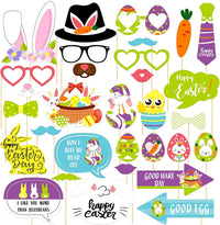 KatchOn, Easter Photo Booth Props - Huge Pack of 31 | Easter Photo Props for Photoshoot | Easter Picture Props for Spring Photo Booth Props, Easter Party Decorations | Easter Props for Photography