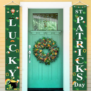 Huge, Lucky St Patricks Day Banner, 2 Pieces - 72x12 Inch | Happy St Patricks Day Banner, St Patricks Day Party Decorations | Lucky St Patricks Day Porch Sign, St Patricks Day Decorations for The Home
