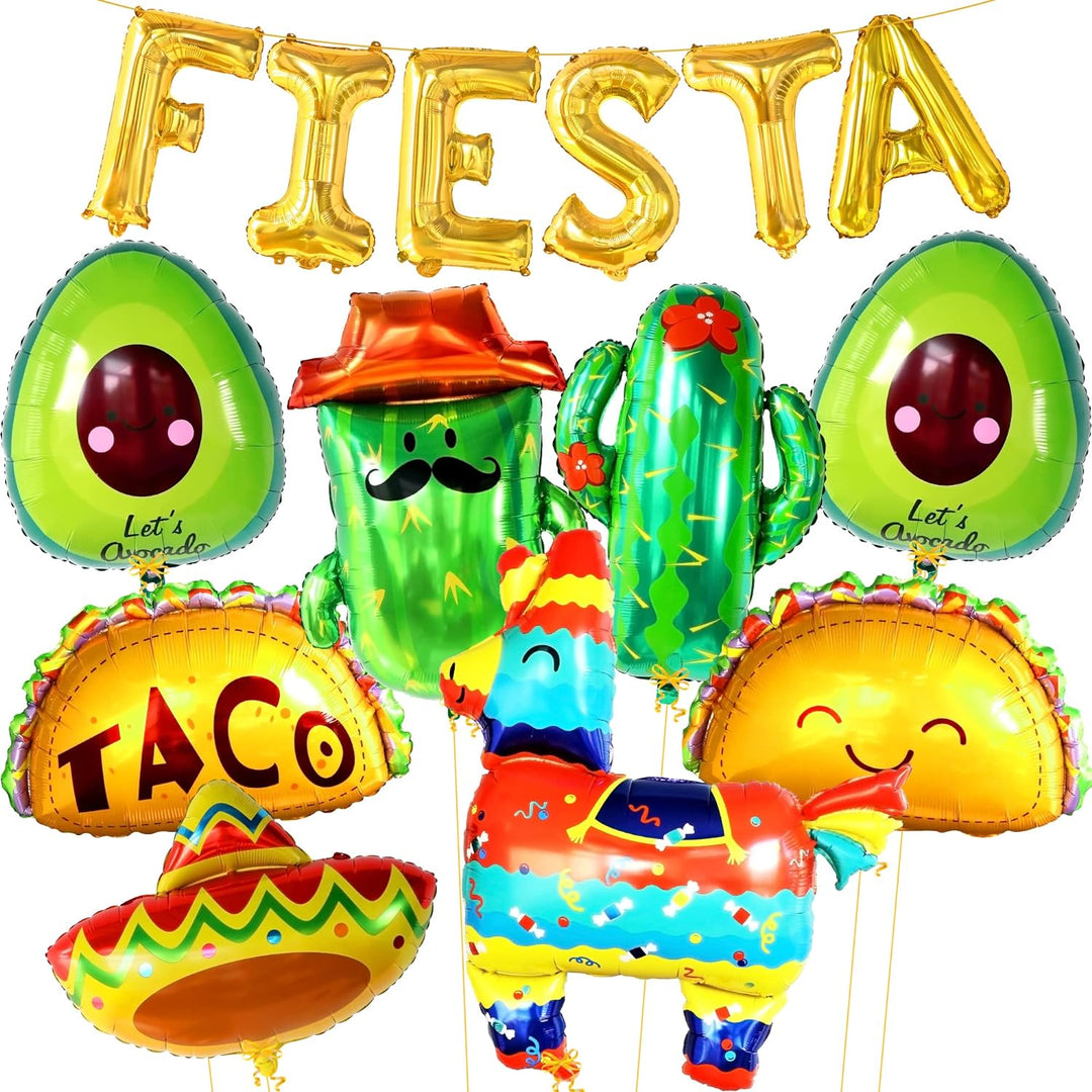 KatchOn, Fiesta Party Decorations - Pack of 14 | Taco Balloons, Fiesta Balloons for Taco Party Decorations | Cactus Balloons, Cinco de Mayo Balloons | Mexican Party Decorations, Fiesta Decorations