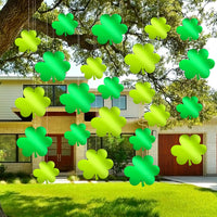 KatchOn, St Patricks Hanging Shamrocks Garland - Pack of 20, Large Hanging Shamrock Decorations | Neon Shamrock Cutouts, St Patricks Day Decorations | Foil Shamrocks Decorations, St Patricks Day Decor