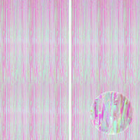 xtralarge iridescent fringe curtain 8x3 2 feet pack of 2 iridescent backdrop