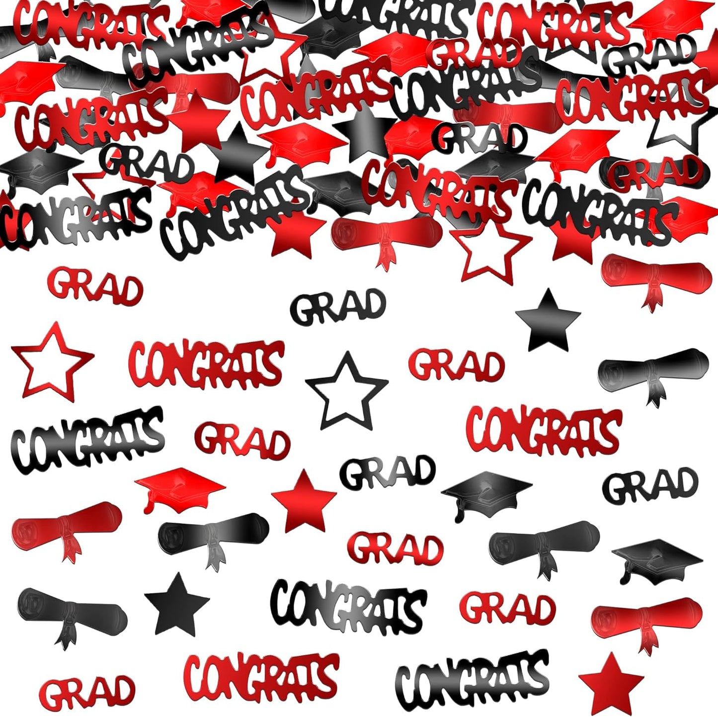 KatchOn, Graduation Confetti 2024 - Pack of 1300 | Grad Confetti 2024, Red and Black Graduation Decorations Class of 2024 | Graduation Centerpieces for Tables 2024 | Graduation Party Decorations 2024