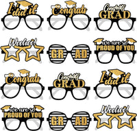 KatchOn, Glitter Graduation Eyeglasses 2024 - Pack of 12 | Graduation Photo Booth Props 2024 for Graduation Decorations Class of 2024 | Graduation Party Favours, 2024 Graduation Party Decorations
