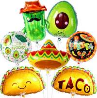 KatchOn, 7Pcs Big Mexican Fiesta Balloons | Fiesta Party Decorations | Mexican Balloons for Mexican Themed Party Decorations | Cinco De Mayo Balloons, Fiesta Party Balloons, Taco Balloons for Party