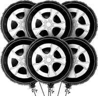 KatchOn, 6 Pieces Wheel Tire Balloons for Birthday Boy - 18 Inch, Wheels Balloons | Two Fast Birthday Decorations | Pick Up Truck Themed Birthday Party Decorations | Mechanic Birthday Decorations