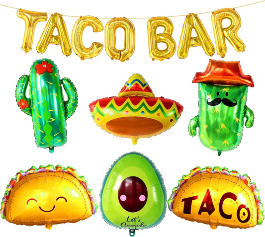 KatchOn, Taco Bar Decorations - Pack of 13 | Taco Bar Balloons, Fiesta Balloons | Taco Party Decorations, Fiesta Party Decorations | Cactus Balloons, Avocado Balloon | Taco Birthday Party Decorations