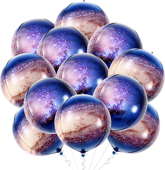 KatchOn, Galaxy Balloons for Galaxy Decorations - 22 Inch, Pack of 12 | Space Balloons, Galaxy Birthday Party Decorations, Space Decorations | Planet Balloons, Two The Moon Birthday Decorations Girl