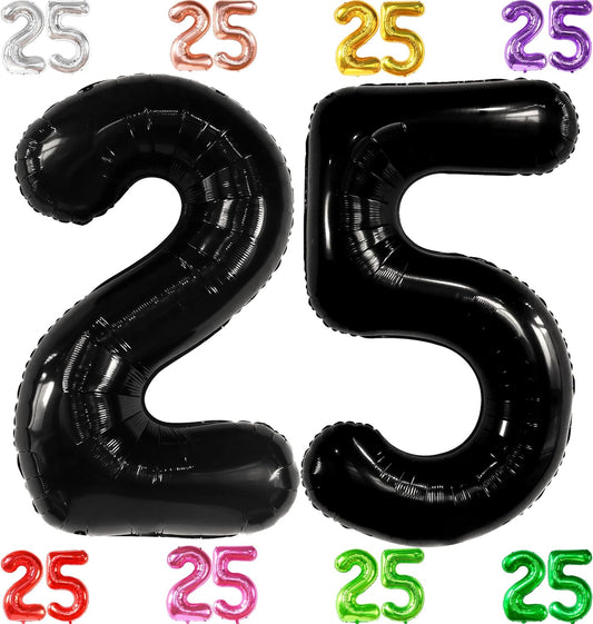 KatchOn, Black 25 Balloon Numbers - Huge, 40 Inch | 25th Birthday Decorations for Men | 25 Balloons, 25 Birthday Decorations For Men | 25th Birthday Decorations For Women, Black Birthday Decorations