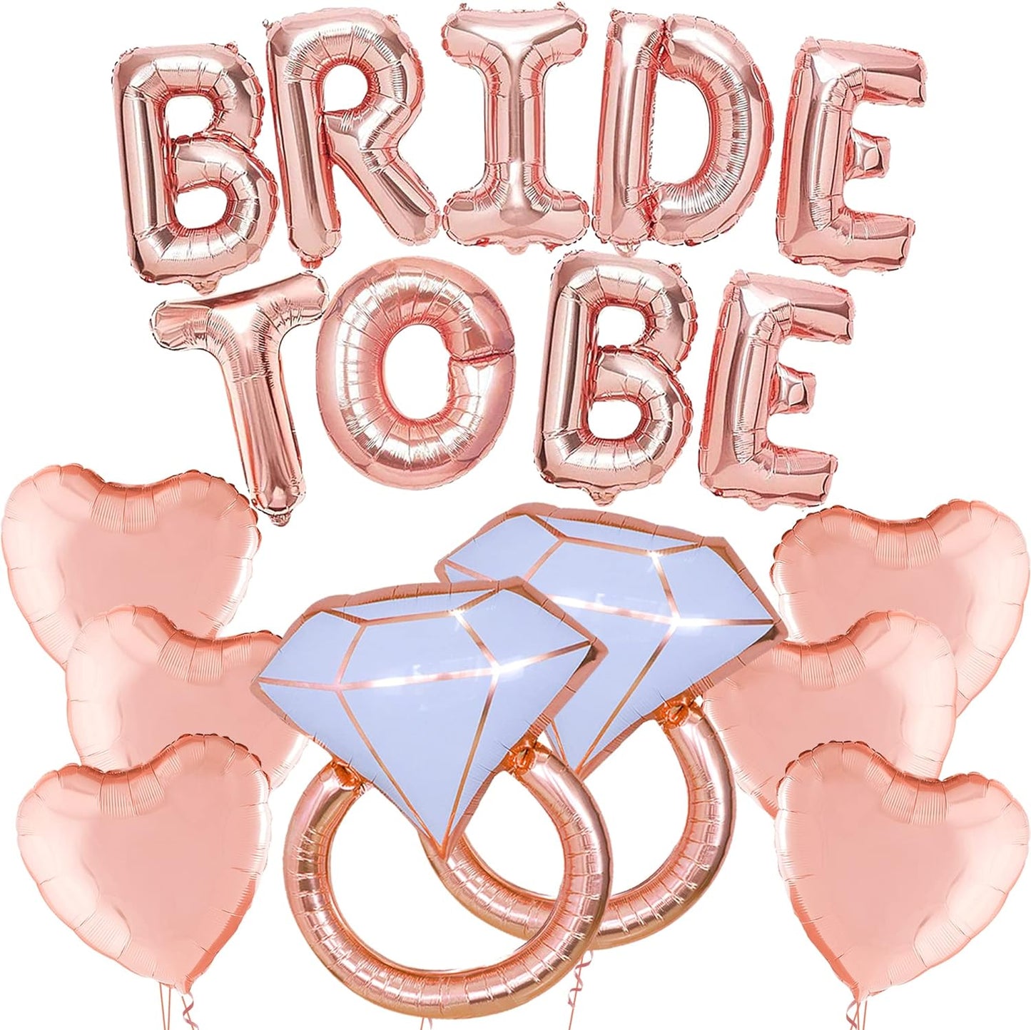 KatchOn, Rose Gold Bride To Be Balloons - Pack of 17 | Bride To Be Decorations | Bride Balloons for Bachelorette Party Decorations | Bridal Shower Balloons for Rose Gold Bridal Shower Decorations