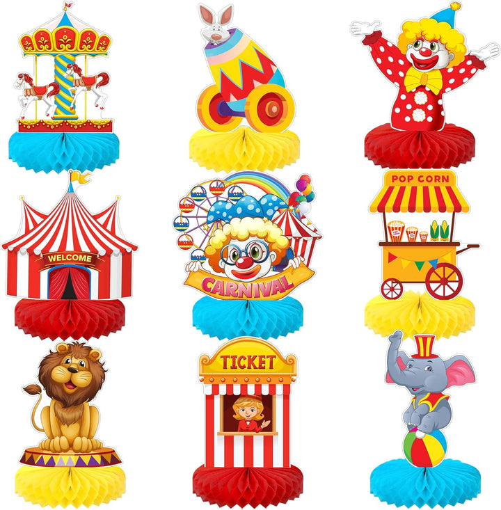 KatchOn, Carnival Centerpieces for Tables Decorations - Pack of 9 | Carnival Theme Party Decorations | Carnival Table Decorations for Circus Theme Party Decorations | Carnival Themed Centerpieces