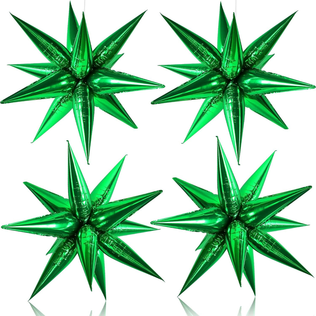 KatchOn, Big Green Star Balloons - 20 Inch Pack of 50 | Green Starburst Balloon | Green Explosion Star Balloons for St Patricks Day Decorations | Green Spike Balloons for Jungle Party Decorations