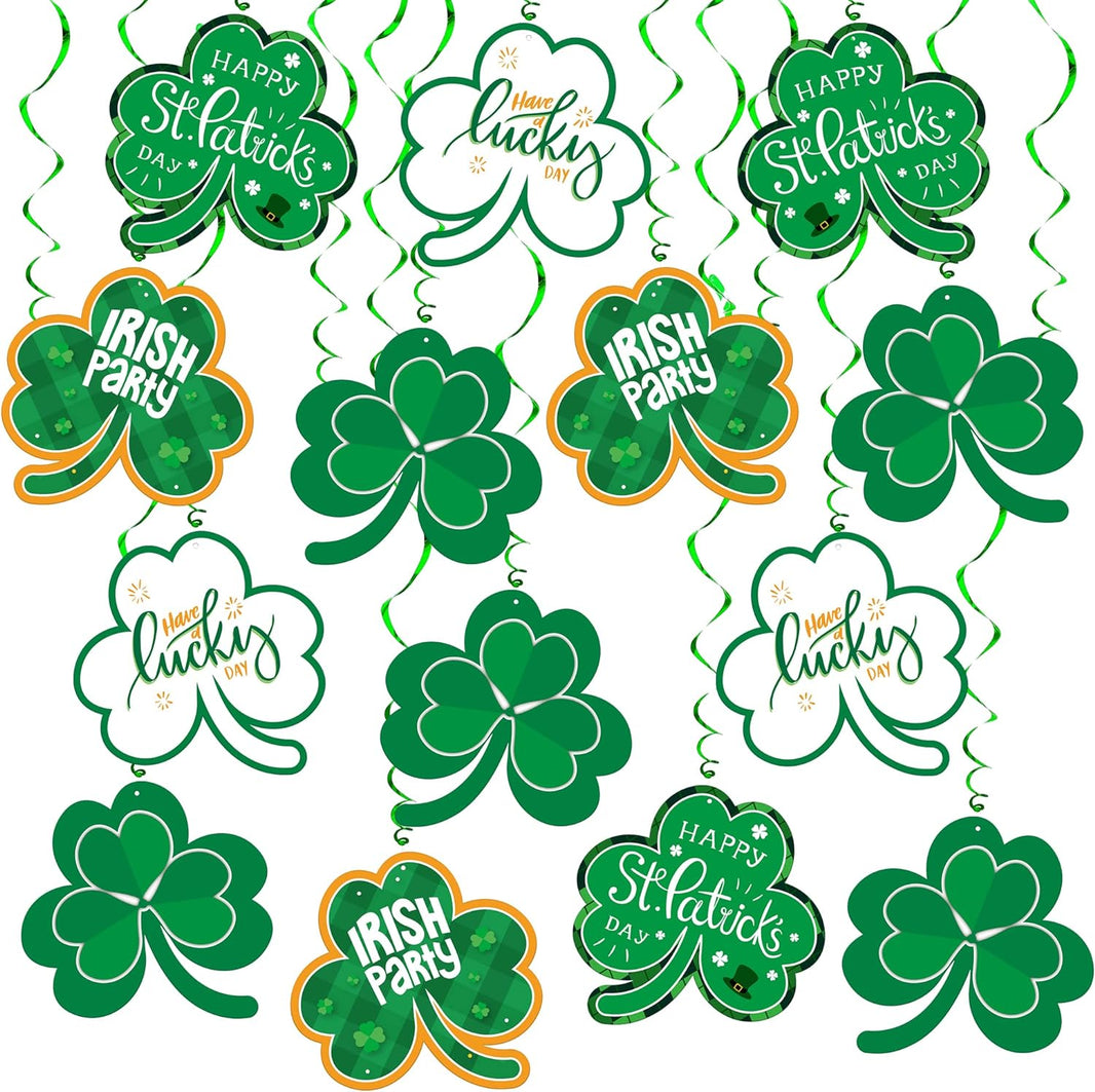KatchOn, St Patricks Day Hanging Decorations - Pack of 30, No DIY | St Patricks Day Hanging Swirls Decorations | Shamrock Decorations | St Patricks Day Decorations | Saint Patricks Day Decorations