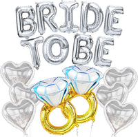 KatchOn, Huge Silver Bride To Be Balloons Set - Pack of 17 | Diamond Ring Balloon, Silver Bachelorette Party Decorations | Bride Balloons Bachelorette | Bachelorette Balloons, Bride To Be Decorations