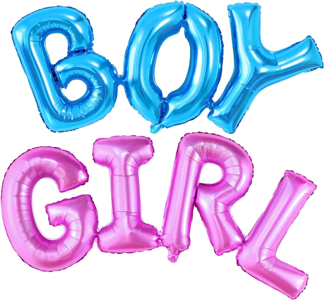 KatchOn, Boy or Girl Balloon Letters - 42 Inch | Gender Reveal Balloons for Gender Reveal Decorations | Boy or Girl Gender Reveal Party Supplies | Boy Girl Balloons for Baby Reveal Party Decorations