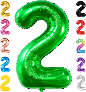 KatchOn Giant Green Number 2 Balloon, 40 Inches, Perfect for 2nd Birthday Decorations, Tractor Party Supplies, Dinosaur Theme