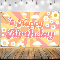KatchOn, Groovy Birthday Banner - XtraLarge, 72x44 Inch | Groovy Backdrop for Groovy Party Decorations, Groovy Birthday Decorations | Groovy Birthday Party Decorations, Groovy Happy Birthday Banner