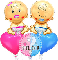 KatchOn Gender Reveal Baby Balloons Set - 27 Inch, 5 Count, Pink and Blue Balloons for Baby Shower Decorations