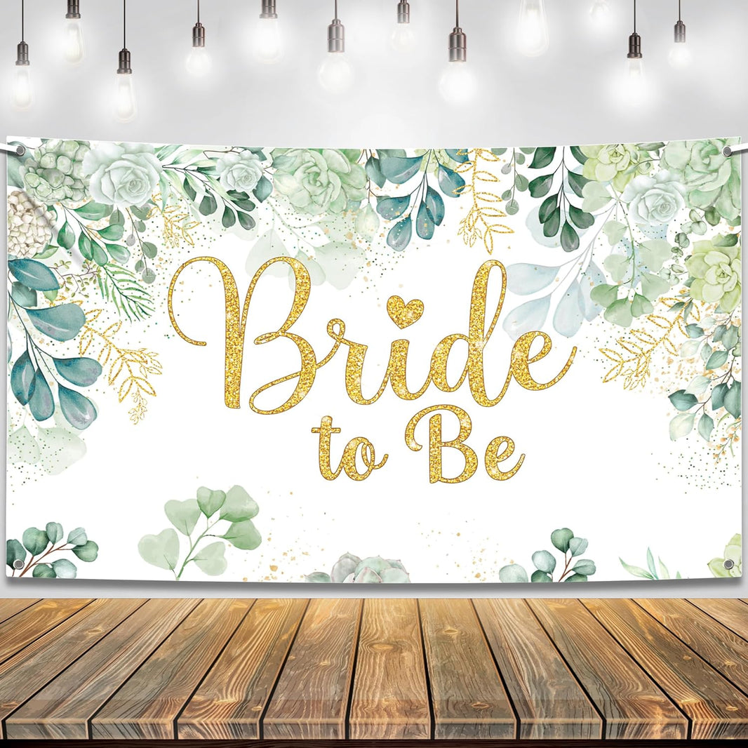 KatchOn, Green Bride to Be Banner - Xtra Large, 72x44 Inch | Sage Green Bride to Be Sign for Bridal Shower Decorations | Bridal Shower Photo Backdrop | Bride to Be Backdrop, Bride to Be Decorations