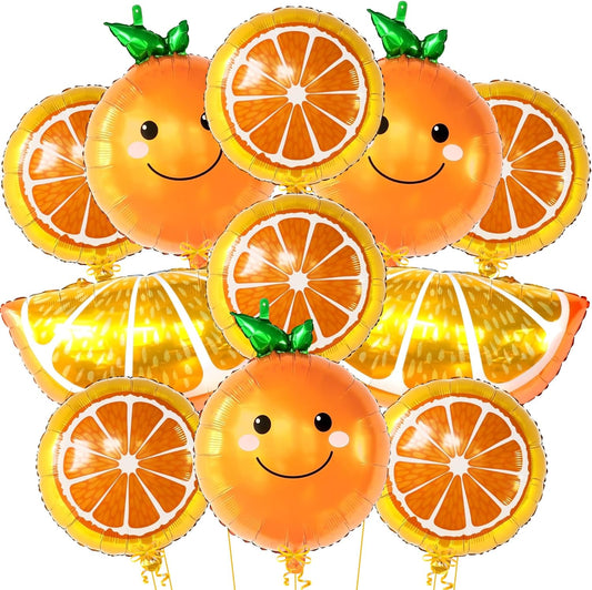 KatchOn, Huge Orange Fruit Balloons - Pack of 11| Orange Slice Balloons | Little Cutie Balloons for Orange Fruit Party Decorations | Orange Mylar Balloons for Little Cutie Baby Shower Decorations