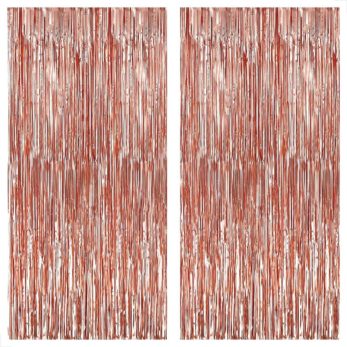 KatchOn, Rose Gold Fringe Curtain - XtraLarge 8x3.2 Feet, Pack of 2 | Rose Gold Fringe, Bachelorette Party Decorations, Rose Gold Party Decorations | Rose Gold Streamers, Rose Gold Birthday Fringe