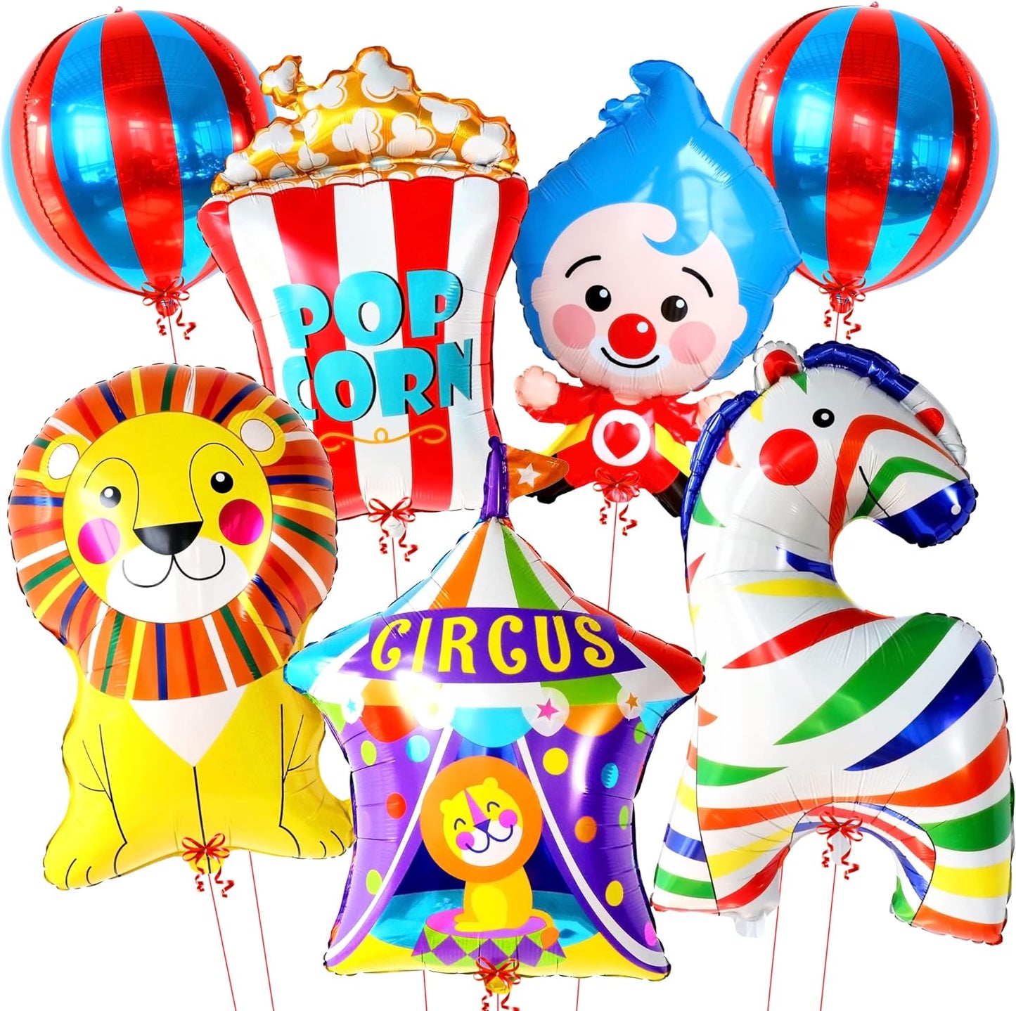 KatchOn Circus Balloons for Carnival Theme Party Decorations, 7 Count, Perfect for Birthday Parties