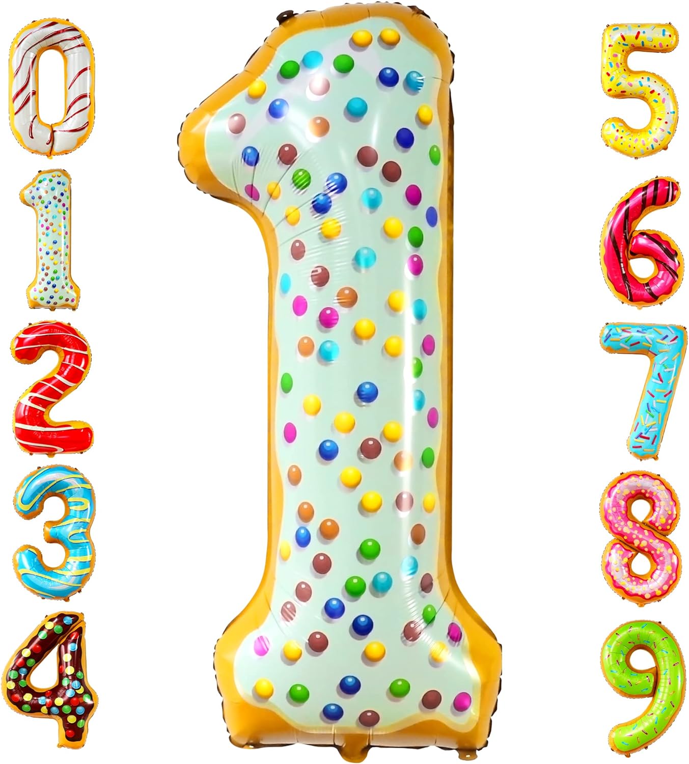 KatchOn, Giant One Donut Balloon - 40 Inch | Donut 1 Balloon | Sweet One Party Decorations | Sweet One Birthday Party Balloons | Number One Balloon, First Birthday Decorations, Donut Party Decorations