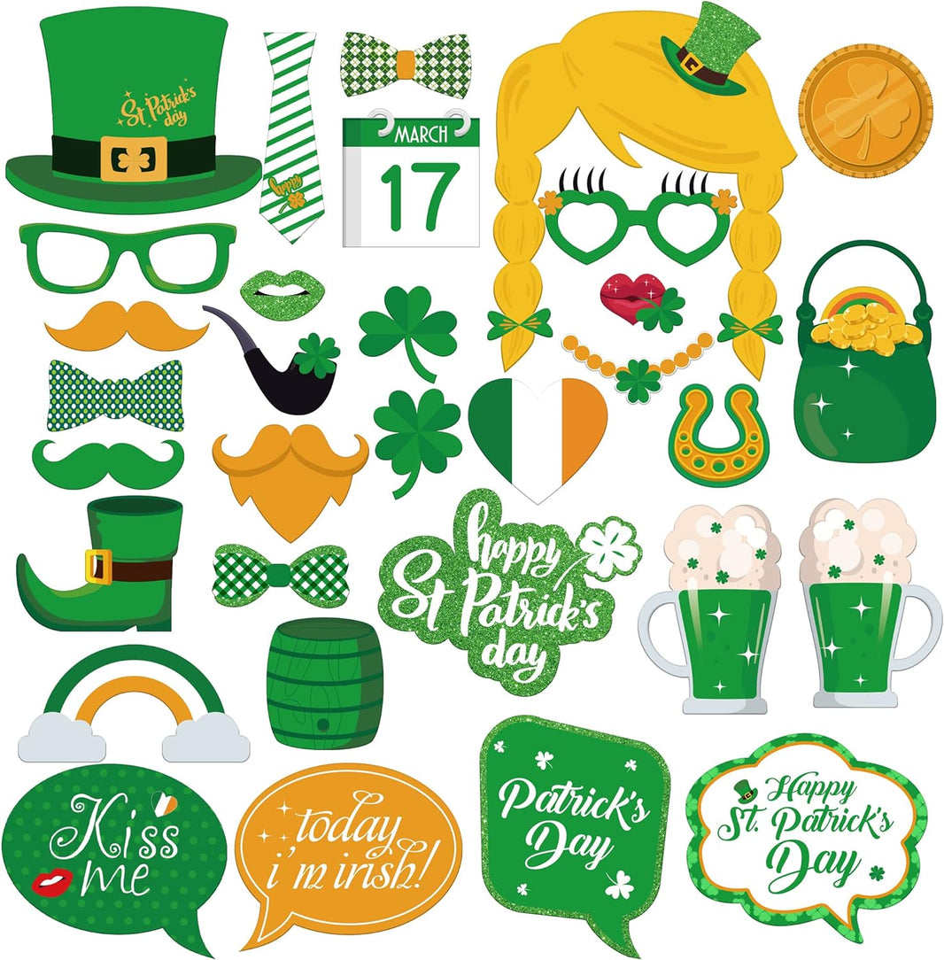 KatchOn, St Patricks Day Photo Props - Pack of 32 | St Patricks Day Photo Booth Props for St Patricks Day Decorations | St Patricks Photo Props | St Patricks Day Props | Saint Patricks Day Decorations