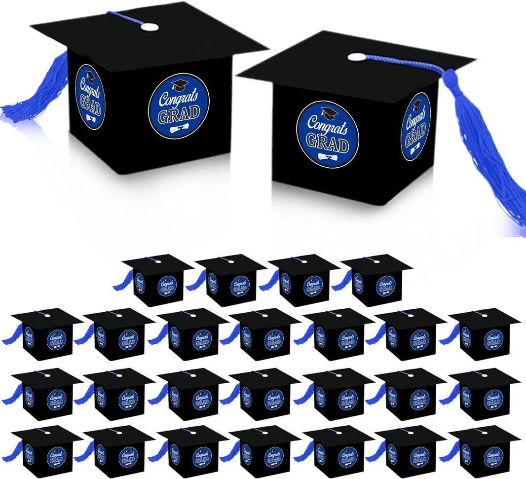 KatchOn, Congrats Grad Graduation Candy Boxes - Huge, Pack of 25 | Blue Graduation Decorations Class of 2024 | Graduation Party Favors 2024 | Graduation Goodie Bags 2024, Graduation Table Decorations