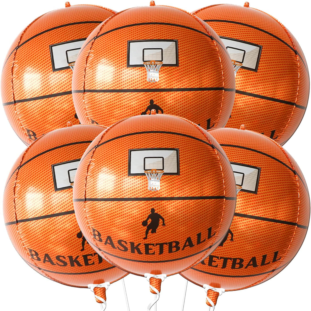 KatchOn, Big 22 Inch Basketball Balloons - Pack of 6, Basketball Foil Balloons | Basketball Balloon, Basketball Party Decorations, Basketball Senior Night Decorations | Basketball Birthday Decorations