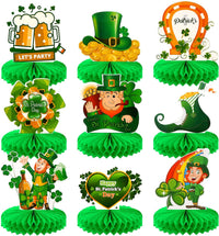 KatchOn, St Patricks Day Centerpiece Table Decorations - Pack of 9, Leprechaun Decorations | St Patricks Day Table Decorations | Honeycomb St. Patty's Day Decorations for St Patricks Day Decorations