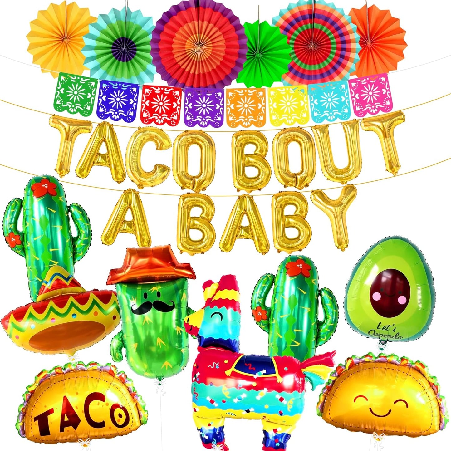 KatchOn, Taco Bout A Baby Decorations - Big Set of 28 | Fiesta Balloons for Fiesta Baby Shower Decorations | Taco About A Baby Shower Decorations | Taco Party Decorations, Fiesta Party Decorations