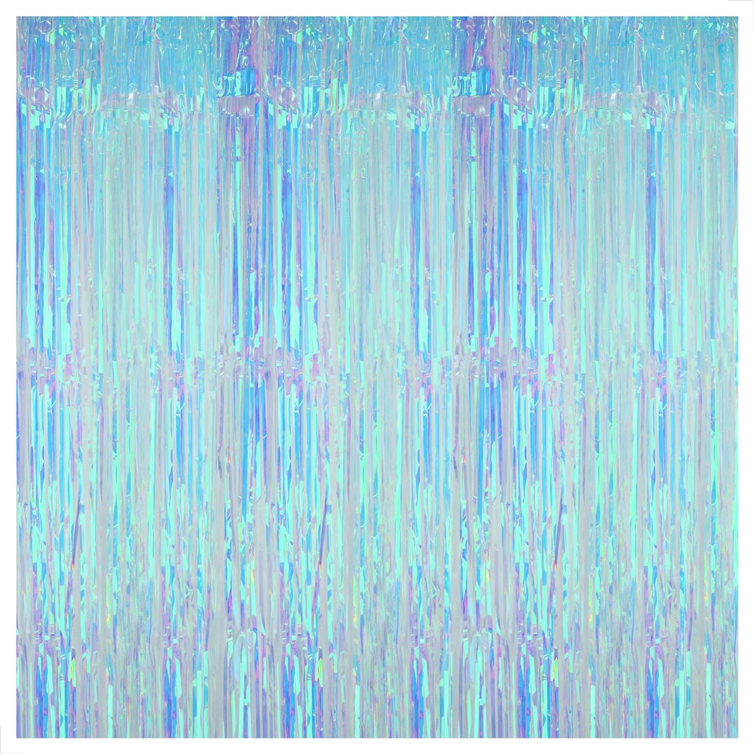 KatchOn, XtraLarge Blue Iridescent Streamers - 3.2x8 Feet, Blue Fringe | Mermaid Birthday Decorations, Iridescent Party Decorations | Bachelorette Party Decorations | Under The Sea Party Decorations