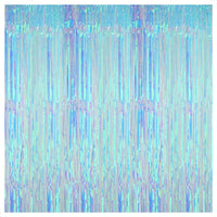 KatchOn, XtraLarge Blue Iridescent Streamers - 3.2x8 Feet, Blue Fringe | Mermaid Birthday Decorations, Iridescent Party Decorations | Bachelorette Party Decorations | Under The Sea Party Decorations