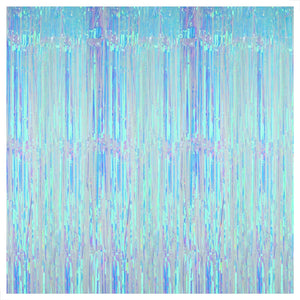 KatchOn, XtraLarge Blue Iridescent Streamers - 3.2x8 Feet, Blue Fringe | Mermaid Birthday Decorations, Iridescent Party Decorations | Bachelorette Party Decorations | Under The Sea Party Decorations