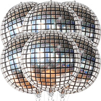 KatchOn, Big Silver Disco Ball Balloons - Pack of 6, Disco Party Decorations | 4D Metallic Disco Balloons for 70s Party Decorations | Disco Bachelorette Party Decorations | Silver Party Decorations